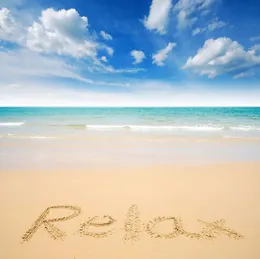 Summer Holiday Relax Backgrounds for Photo Studio White Cloud Blue Sky Children Kids Scenic Sea Photography Beach Backdrops