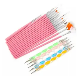 Hot Sale 20 Pcs Nail A Design Set Dotting Painting Drawing Polish Brush Pen Tools