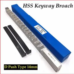 Keyway Broach 14mm D Push-Type Metric Size High Speed Steel Material Metalworking Cutting Tool CNC Machinine