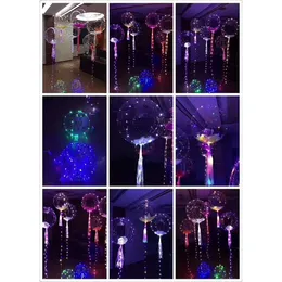 크리스마스 선물 발광 LED POMS 투명 3 미터 풍선 깜박이는 웨딩 파티 장식 홀리데이 용품 컬러 풍선 LED 100pcs