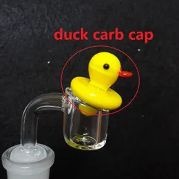 Factory price! Glass Carb Cap UFO Yellow Duck style caps OD 24mm for 4mm Thermal Quartz Banger Nails Glass Nail in stock