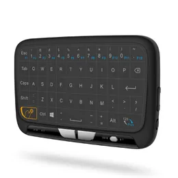 H18 + Pilot zdalnego sterowania Bezprzewodowy podświetlenie Klawiatura 2.4 GHz Przenośne klawiatury z myszy Touchpad do Android / Google / Smart TV Box Linux Windows Mac