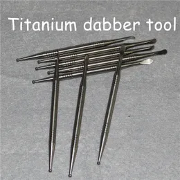 Titanium dabber gr2 ti nagel dabbing verktyg kort titan dab för glas bongs glasrör vax torr växtbaserad vaporizer penna ti dabber