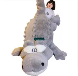 Dorimytrader 200cm Huge Cute Simulated Animal Crocodile Stuffed Pillow Cushion Big Cartoon Alligator Plush Toy Kids Doll 790396282013