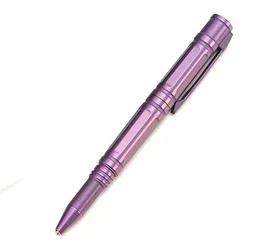 Titanium TC4 EDC 125mm lång taktisk penna för självförsvar nödhammare 32.8g CNC-bearbetad anodiserad lila guld hög kvalitet