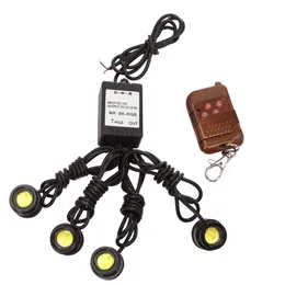 LEDイーグルアイライトストロボフラッシュ警告ライトDRLデイタイムランニングライトリモコンの防水4x1.5W