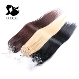 100 Mänskliga hår rakt 6A Micro Loop Hair Extensions 0 5G S 200s Pack 1624 tum buntar några färger DHL gratis