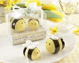 200 sztuk = 100set / lot mamusia i ja słodka jak może pszczoła ceramiczna honeybee saltpepper shakers baby shower favors i prezenty