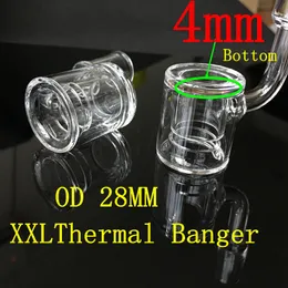 4mm dicker unterer Quarz-Thermal-Banger-Nagel 10mm 14mm 18mm Doppelrohr-Thermal-Banger mit für Bongs-Ölplattformen Kostenloser Versand