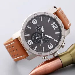 2017 New Big Dial Luxury Design Herrklocka Mode Läderarmband Quartz Watches Montre Clock Relogio Relojes De Marca Sportarmbandsur