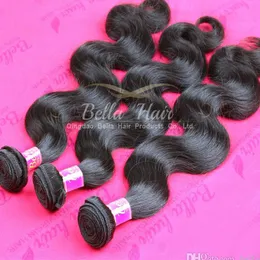 헤어 익스텐션 10-34inch 처녀 인도 바디 웨이브 인간의 머리카락 번들 3pcs / lot 자연 색상 hairweaving 확장 벌크 bellahair