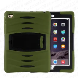 2 in 1 Robot Hybrid Heavy Duty Dust Shock wave PC Silicon with stand Holder Case Cover for iPad 2 3 4 Air 2 free DHL