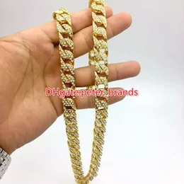 Fashion mens gold Cuba chain hip hop rappers necklace hot sales classic model glue diamonds jewelry