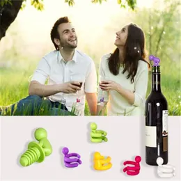 Lustige menschliche Form Weinflasche Stopper Kit -Bar Accessoires Silikonweinversiegelung Stopfen