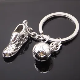 Fu￟ballschuhe Fu￟ball Ball Metal Keychain Schl￼sselketten Ring Zink Legierung Sportwagen Key Ring Keyfob Key Holder Llaveros Chaveiro