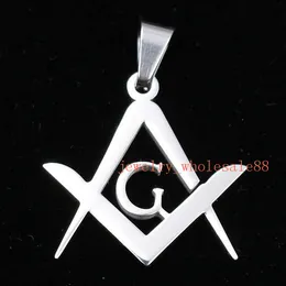 Partihandel i bulk 10st Lot Freemason Mason Masonic Symbol Hängsmycke Halsband Charms Rostfritt stål Religiösa smycken Hitta ingen kedja