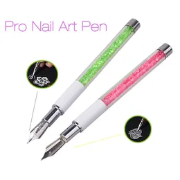 Partihandel-Ny Nal Art Pen med 5 Dotting Heads Rhinestone Nail Painting Drawing Line Salon Nail Beauty Decoration Tools 2017 Ny varm försäljning