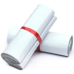 13x22cm White Poly Mailer Wysyłka Plastikowe Torby Opakowania Produkty Poczta według kurierów Materiały do ​​przechowywania Mailing Samoprzylepna Pakiet Pakiet Lot