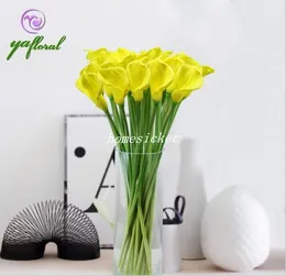 25 sztuk 35 cm / 13.78 "Długość Super Sztuczne Kwiaty Symulacja Calla Lily PU Kwiat na kwiat ślubu