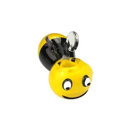 Yellow Bee Glass Hand Pipe: 3.7-Inch, Perfect for Tobacco Smoking Pleasure