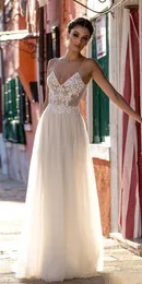 2019 New Sexy Gali Karten Garden Beach Abiti da sposa senza maniche senza spalline Robe De Soiree Backless Long Boho Brdial Gowns266N