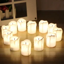 Halloween LED Candles Flameless Timer Candle Tealights Battery Operated Electric Lights Flickering Tealight For Wedding Birthday FMT2138
