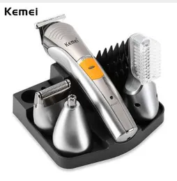 Kemei 4 i 1 professionell elektrisk hårklippare näsa hår trimmer skägg rakapparat män laddningsbar tvättbar frisyr maskin KM-570A
