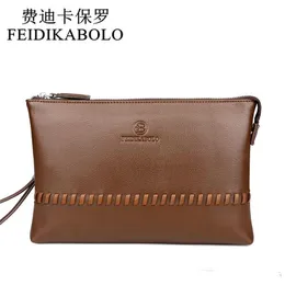 Feidikabolo 2017 Hot Male Leather Purse Mäns Koppling Plånböcker Handy Väskor Casual Lång Business Plånböcker Män Black Brown Coin Purse