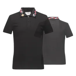最高品質の夏の綿 Tシャツ Tシャツヘビ刺繍ストリート高級ブラックホワイト 16522
