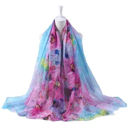 Stor storlek kvinnor mode silke blommig halsduk shawl femme nyhet kort poncho party present cape wrap halsdukar 200 * 150cm