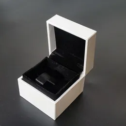 Clássico quadrado branco embalagem de joias caixas originais para pandora encantos brincos de anel de veludo preto exibir caixa de joias