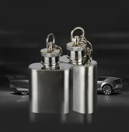 Najnowsza kolba kieszonkowa 1oz stali nierdzewnej Whisky Hip Flask Portable Party Outdoor Brelbain, Butelka wina z Kluczowymi Łańcuchami Kolbami I369