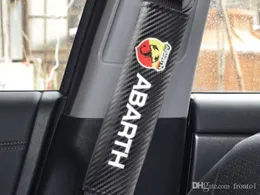 Car Stickers Safety Belt Cover Carbon Fiber for Abarth 500 Fiat Universal Shoulder Pads Car Styling 2pcs lot256s