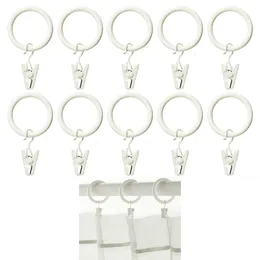 Metall Curtain Clips Tvättfönster Spår Ringar Vit 37cm diameter