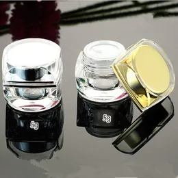 Empty Jars Octagonal Gold Silver Acrylic Plastic Cosmetic Cream Small Personal Care Containers 5g 10g for Sample Packaging 90pcs