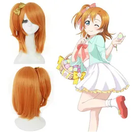 Lovelive Love Live Kousaka Honoka Clip Ponytail Straight Orange Cosplay Wig