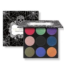 TZ Marka 9Colors Eyeshadow Palette Matte Diamond Glitter Foiled Eye Cień w jednym palety Blush Makeup Zestaw do piękna