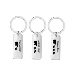 Ny ankomstbrev Keychain Nyckelring Hängsmycke "Mama Bear" Key Rings Mode Smycken Legering Keychain Partihandel Pris