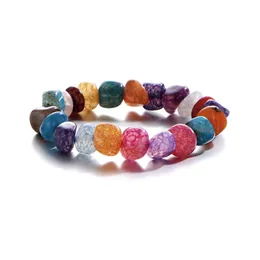 Handgjorda smycken Färgglada Charm Armband Natursten Energy Volcanic Yoga Bangle för Kvinnor Män Party Club Decor