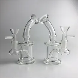 6 Cal Mini platformy wiertnicze szklane fajki wodne do Bonga z 14mm żeńskim przezroczystym złączem 14mm Mlae szklane miski Recycler Heady Beaker Bongs