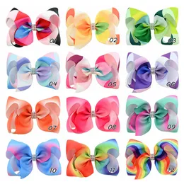 5.5インチJojo Siwa Rainbow Hair Bow Wich Clip Gradient Color Bady Girl Children Hair Accessoriesファッションヘアクリップ