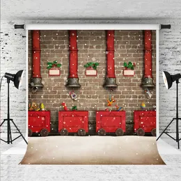 Sonho 5x7ft Natal Fotografia Cenário Parede De Tijolo Fundo para o Natal Festa de Férias Crianças Foto Red Chimney Backdops Estúdio Prop