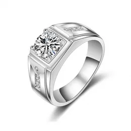 2016 nya mode smycken handgjorda solitaire män 1.5ct diamant 925 sterling silver emgonagement bröllop bandring