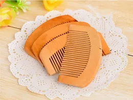 Darmowe DHL Drewniane Grzebień Natural Health Peach Drewno Anti-Static Health Care Broda Grzebień Kieszonkowe Combs Hairbrush Massager Włosy Styling Tool