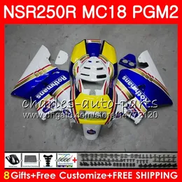 Комбинезоны для Honda NSR250R MC16 MC18 PGM2 NS250 88 89 Ротманс синий 78HM.60 NSR 250 R NSR250 R RR NSR250RR NSR 250R 88 89 1988 1989 комплект обтекателя