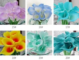 Partihandel 100st Real Touch Dekorativa Konstgjorda Blommor Calla Lily Bröllop Bouquet Artificial Bride Flowers Party Supplies 20 Färger