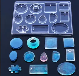 12 silicone molde colar pingente resina jóias fazendo molde diy mão artesanato resina mofos para jóias