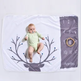 Baby Blanket Nyfödd fotografi Bakgrundsfält Babies Foto Props Kids Beddroom Rug Månad Milestone Anniversary 4 Designs DHW1475