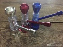 Mini Protable Alumínio Hoohak cachimbos de água para fumar cachimbos de fumar erva Tubo de metal barato cachimbo de água queimador de tubos de vidro