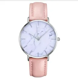 Women's Clock Ladies Fashion Simple Stylish Marble Mirror Dial Watches Men Women Slim Leather Analog Classic Casual Wrist Watch